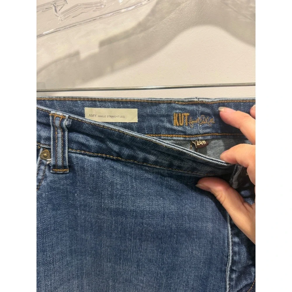 Kut from the Kloth Women Jeans Amy‎ Ankle Straight Leg Blue 24W